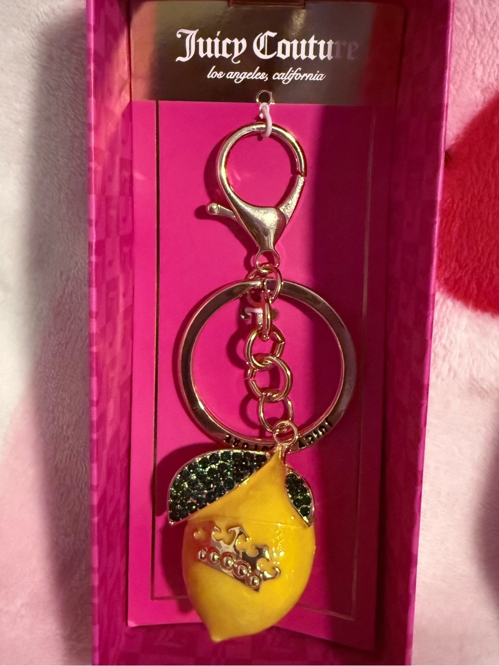 NWT Juicy Couture Yellow Lemon Keychain/Bag Charm